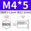 Yishenglong Pernos Remachables para Agujero Ciego de Acero Inoxidable Tuercas Remachables Placa de Presión Hexagonal Rosca Bsos-M3M4