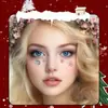 Adesivos de Natal de Desenho Animado com Glitter Transfronteiriços para Rosto, Flocos de Neve Coloridos Fofos, Adesivos Infantis, Pintados, À Prova d'Água e Duradouros