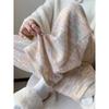 Pantalones casuales de cintura alta con forro polar grueso de 150 cm y 145 cm de arroz glutinoso arcoíris pequeños para mujer, pantalones blancos rectos de pierna ancha para otoño e invierno.
