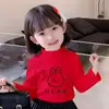 Y2522# ropa infantil y para niñas nuevo abrigo de otoño de terciopelo Joker camiseta de manga larga camiseta básica camiseta