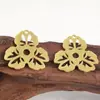 Aço Inoxidável 304 Pingente de Flor Transfronteiriço Acessórios Moda DIY Colar Pulseira Joias Pingente de Laço Vazado Lote