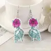 Pendientes de Calavera de Moda de Doble Cara para Hombres, Pendientes Sexy Acrílicos con Patrón de Corazón para Mujeres, Nuevos Pendientes de Acero Inoxidable para Halloween