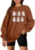 Uniqueone Sudadera de Halloween para Mujer Fantasma Leyendo Libros Suéter Fantasma Lindo Marcador de Libros Camisa Otoño