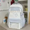 Estilo Coreano Dulce Estrella Dopamina Bolsa para Dolor Alto Aspecto Bloque de Color Estudiantes de Primaria Grados 3-5 Juego de Dos Piezas Mochila