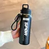 Copo Térmico Simples para Meninos, Abertura com Um Clique para Esportes, Copo de Água para Ciclismo, Copo Portátil de Aço Inoxidável com Canudo para Estudantes