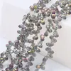 Cuentas Sueltas de Cristal Accesorios para Joyería DIY Cuentas de Vidrio Tallado Forma de Gota de Agua Accesorios para Ropa Color Plateado Agujero Horizontal 5*8mm Gota de Agua