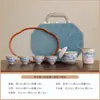 Conjunto de Chá Portátil para Exterior Leve Luxo Viagem Artefato para Preparo de Chá Bule da Fornalha Ru Gaiwan Xícaras de Chá Lata de Chá Conjunto Completo