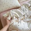 Juego de ropa de cama de cuatro piezas de gasa de doble capa transpirable 100% algodón Clase A, funda de edredón de algodón puro, juego de sábanas de tres piezas, juego de ropa de cama estilo ins