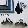 Suporte de Canto Móvel em Liga de Alumínio para Portas e Janelas de Correr com Ruptura Térmica Suporte de Canto Excêntrico de 90 Graus com Borda Ultra-Estreita Acessórios de Fixação de Canto em Ângulo Reto para Portas de Correr