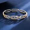 Pulsera de cadena con incrustaciones de circonita de lujo ligero transfronteriza, de alta gama, moderna, única, elegante y versátil para fiestas