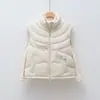 Colete de plumas Pinghu Chixin para mulheres, estilo curto de outono e inverno, tamanho pequeno, gola alta, sem mangas, jaqueta colete quente, moderno