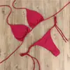 Conjunto de Bikini Triángulo Halter para Mujer Lado de Atar Acolchado Dos Piezas Traje de Baño Cierre de Cordones Talla Única para PP-XG Ropa de Playa
