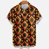 2024 Exportação Verão Novo Estilo Impressão Digital Popular 3D Simples e Fofo Pequeno Animal Camisa Casual Solta Masculina