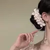 Pin para el Cabello de Flor Rosa Pura, Deseable y Etéreo, con Borlas Florales Frescas, Nuevo Accesorio para el Cabello Elegante Estilo Chino Hanfu