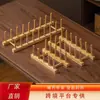 Suporte de Copo de Bambu para Pendurar de Cabeça para Baixo Sala de Estar Doméstica Rack para Copos de Vidro Xícaras de Chá Rack de Drenagem Prateleira para Xícaras de Chá Rack de Armazenamento