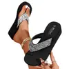 Novas Sandálias de Plataforma da Moda de Verão para Mulheres, Chinelos de Solado Grosso com Strass, Sapatos de Praia, Sandálias de Salto Alto