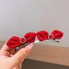 Novos Acessórios de Cabelo para o Ano Novo Chinês Laço Vermelho Festivo Infantil Grampo com Borla Veludo Pelo de Visão Acessório de Cabeça para Meninas Pequenas