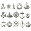 1 nuevo colgante de ancla de barco de simulación de la serie náutica retro de aleación de plata antigua colgante accesorios para joyería diy