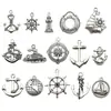 1 Nuevo Colgante de Ancla Simulada Serie Náutica Retro de Aleación de Plata Antigua Accesorios para Joyería DIY