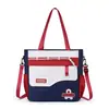 Mochila de Estilo Coreano Ins de Alto Valor Estético Versátil Duradera Color Bloqueo de Color Nicho Simple Estilo Universitario Gran Capacidad para Estudiantes de Secundaria y Preparatoria