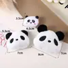 Suave y Pegajoso Imitación Piel de Conejo Cabeza de Panda Peluche Relleno Accesorios Bordado Blanco y Negro Dibujos Animados Accesorios de Panda Accesorios de Colgante DIY