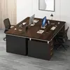 Escritorio y silla de oficina para personal de dos plazas, escritorio moderno simple para jefe de oficina, escritorio para computadora de empleado lado a lado