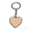 Llavero de Madera con Parche Metálico y Grabado Láser, Colgante de Llavero de Nogal Negro y Madera de Haya, Forma Creativa de Corazón