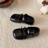Sapatos de Couro Infantis 2026 Outono Novo Estilo Meninas Laço Fofo Menina Pequena Sola Macia Sapatos de Princesa Sapatilhas Pequena Princesa
