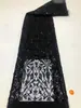 Bordado de lentejuelas de industria pesada tela de malla con lentejuelas bordado tridimensional tela de bordado patrones geométricos adecuado para ropa formal ropa de actuación