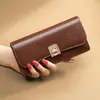 Cartera Larga Lisa para Mujer con Textura de Alta Calidad, Estilo Japonés y Coreano Sencillo, Cierre Magnético, Bolso de Mano Multifuncional para Teléfono