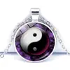 Colar de fofoca Yin Yang Preto e Branco feminino all-match pedra do tempo pingente Taiji borboleta moda corrente de suéter joia atacado