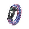 Pulsera tejida de cuerda de paraguas de siete núcleos, cinco en uno, brújula, cuerda de mano de supervivencia, para montañismo al aire libre, acampada, pulsera de rescate de emergencia
