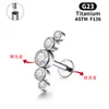 Clavo de Hueso de Oreja de Aleación de Titanio F136 Transfronterizo Rosca Interna Incrustado con Zircón 5A Clavo de Labio Aretes de Piercing Corporal de Titanio G23