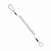 Cable de acero con mosquetón, popular en AliExpress, cordón retráctil portátil para llaves anti-pérdida, cuerda anti-pérdida para equipo de pesca