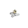 Anillo de Burbuja de Meteoro Estilo Ins para Mujer, Diseño Artesanal Dulce Envolvente, Corazón de Niña Abierto, Anillo Ajustable con Forma de Estrella