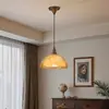 Luminária Pendente Vintage Flor Rosa de Cabeceira Lâmpada Pendente de Entrada de Corredor Latão Retrô Francês Onda de Água casagd Ferro