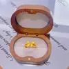 Anel Dourado Estilo Loja de Ouro Areia Dourada Flor Antiga Design de Nicho Anel Luz Luxo Moda Aberto Versátil Joia