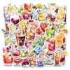 Set completo de pegatinas de comida de dibujos animados realistas dibujadas a mano para agendas, fundas de teléfono y botellas de agua, pegatinas decorativas impermeables al por mayor