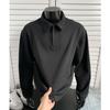 Sudadera con Solapa para Hombre 2025 Nueva Retro Americana Cleanfit Camisa Polo de Manga Larga Unisex Top Oversized Sudadera