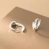 Pendientes de Plata Pura 990 Estilo Ins Fresco y Dulce Diseño de Nicho Serpiente de Bambú Incrustada de Diamantes M06642