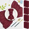 Guardanapos de Voile Amazon Guardanapos de Mesa Plissados Decoração de Festa de Casamento Guardanapos de Mesa para Jantar Ocidental Jogos Americanos para Jantar de Festa