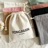 Bolsa de algodón lavada con cordón, tela de algodón suave, bolsa para guardar joyas y cosméticos, bolsa de embalaje a prueba de polvo y para regalo