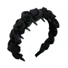 Diadema hecha a mano de tela tejida con estampado floral, esponjosa y con dientes, para mujer, estilo nuevo con un toque de alta gama, diadema de princesa de corona alta, elegante accesorio para el cabello