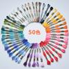 Venta al por mayor de fábrica 50-100 colores hilo de bordar bordado accesorios hechos a mano diy hilo de bordar punto de cruz hilo de plantilla de poliéster