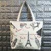 Bolsa de Lona Bolsa Feminina Bolsa de Ombro Estampada em Serigrafia Bolsa Transversal Fofa Artística Bolsa Grande Capacidade Bolsa de Mãe Bolsa para Estudo