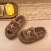Nuevas Pantuflas de Felpa con Suela Gruesa y Punta Abierta para Mujer Otoño/Invierno 2026, Pantuflas Casuales de Moda y Versátiles