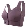 Ropa interior de mujer con broche frontal transfronterizo, sujetador tipo chaleco de algodón suave y cómodo para mujeres de mediana edad y mayores, talla grande, sin aros, push-up