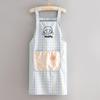 Delantal de lona resistente al desgaste y antimanchas, para el hogar, para cocina, con estampado de dibujos animados, transpirable, fresco y a la cintura.