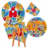 Prato de Papel Descartável Tema Pássaro Táxi Desenho Animado, Copo, Guardanapo de Papel, Toalha de Mesa, Conjunto de Louça, Suprimentos de Decoração para Festa de Aniversário