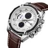 Reloj Megir para Hombre Multifunción Cronógrafo Calendario Correa de Cuero Genuino Fabricante de Gama Alta Suministro 2015